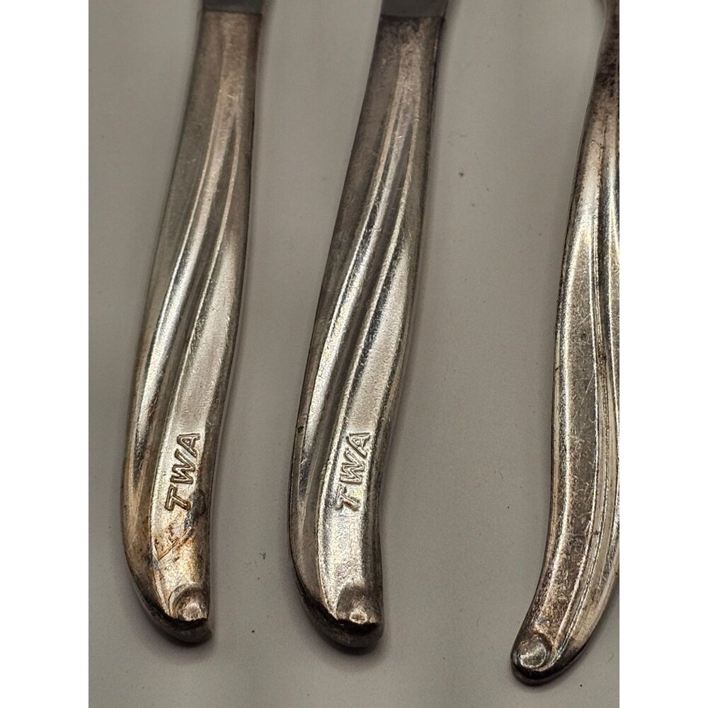 Vintage TWA Trans World Airlines In-Flight Flatware Set Of 4 International Silve - Picture 5 of 10